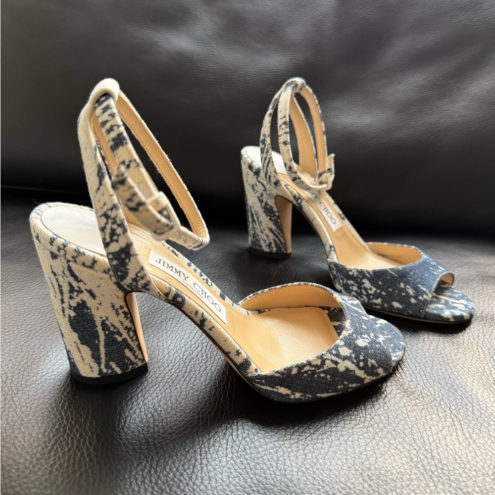 Jimmy Choo Miranda denim sandals size 37